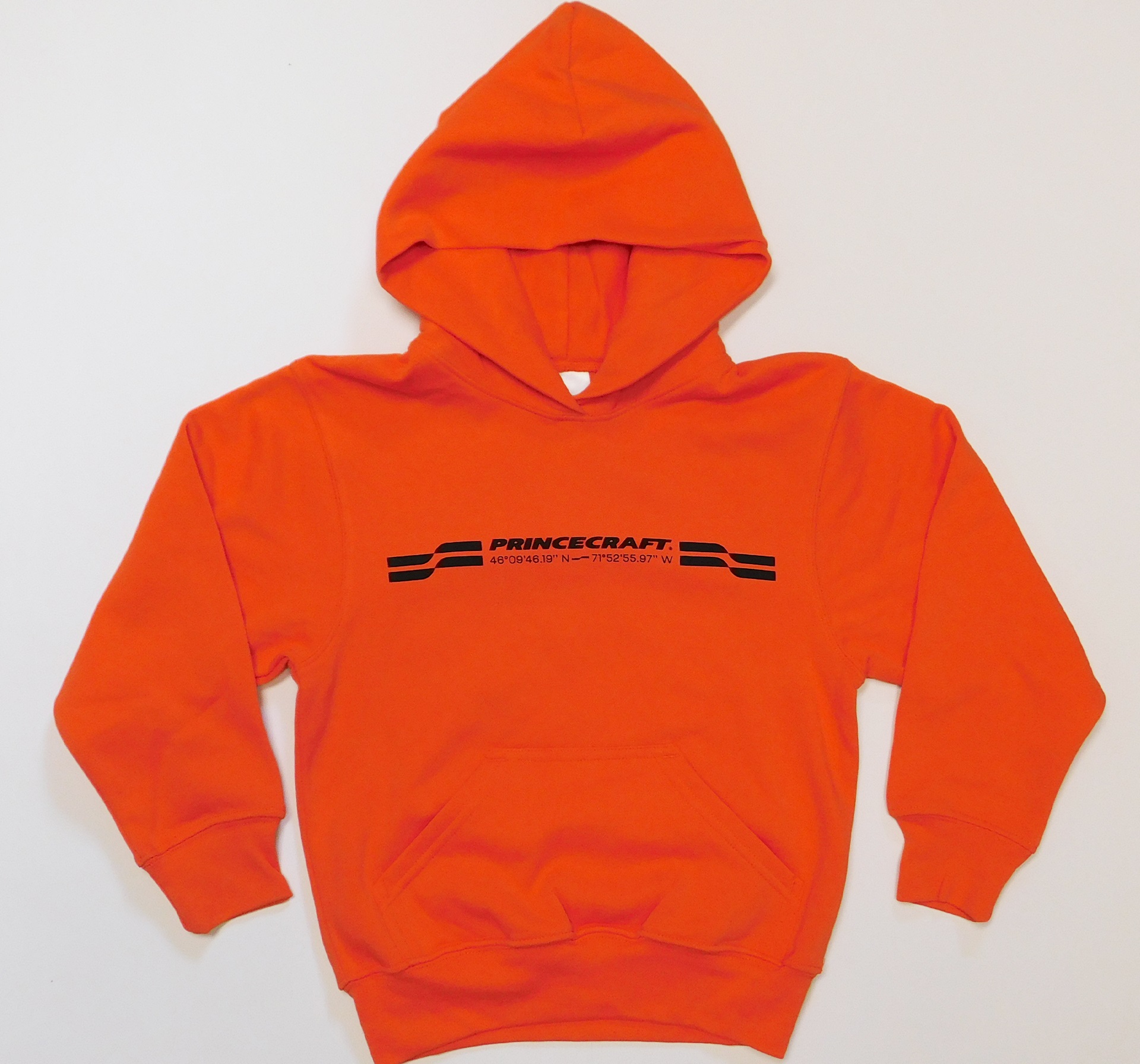 Princecraft® hoodie with GPS coordinates - Orange - Products - Princecraft®